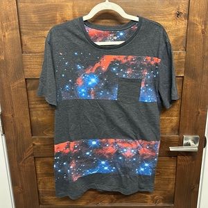 Large galaxy design pocket tshirt